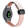 Correa de reloj de cuero de microfibra con hebilla magnética fina de 18 mm para Garmin Move 3S (rosa y albaricoque)
