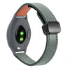Correa de reloj de cuero de microfibra con hebilla magnética fina de 18 mm para Garmin Move 3S (verde aguacate)