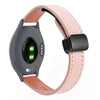 Correa de reloj de cuero de microfibra con hebilla magnética fina de 18 mm para Garmin Move 3S (rosa Sakura)