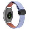 Correa de reloj de cuero de microfibra con hebilla magnética fina de 18 mm para Garmin Venu 2S (lavanda)
