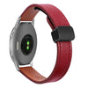 Correa de reloj de cuero de microfibra con hebilla magnética fina de 18 mm para Garmin Venu 2S (rojo vino)