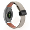 Correa de reloj de cuero de microfibra con hebilla magnética fina de 18 mm para Garmin Venu 2S (gris elefante de becerro)