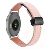 Correa de reloj de cuero de microfibra con hebilla magnética fina de 18 mm para Garmin Venu 2S (rosa Sakura)