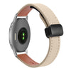 Correa de reloj de cuero de microfibra con hebilla magnética fina de 18 mm para Garmin Venu 2S (color albaricoque crema)