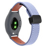 Correa de reloj de cuero de microfibra con hebilla magnética fina de 18 mm para Garmin Active S (lavanda)