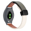 Correa de reloj de cuero de microfibra con hebilla magnética fina de 18 mm para Garmin Active S (verde albaricoque y aguacate)