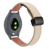 Correa de reloj de cuero de microfibra con hebilla magnética fina de 18 mm para Garmin Active S (color albaricoque crema)