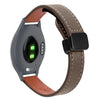 Correa de reloj de cuero de microfibra con hebilla magnética fina de 18 mm para Garmin Vivoactive 4S (caramelo macchiato)