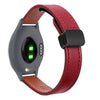 Correa de reloj de cuero de microfibra con hebilla magnética fina de 18 mm para Garmin Vivoactive 4S (rojo vino)