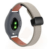 Correa de reloj de cuero de microfibra con hebilla magnética fina de 18 mm para Garmin Vivoactive 4S (gris elefante de becerro)