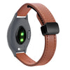 Correa de reloj de cuero de microfibra con hebilla magnética fina de 18 mm para Garmin Vivomove 3S (marrón moca)