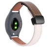 Correa de reloj de cuero de microfibra con hebilla magnética fina de 18 mm para Garmin Vivomove 3S (albaricoque y caramelo macchiato)