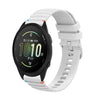Correa de silicona de 20 mm con puntadas onduladas y puntos para reloj Garmin Forerunner 165 (blanca)