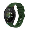 Correa de silicona de 20 mm con puntadas onduladas y puntos para reloj Garmin Forerunner 165 (verde militar)