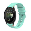 Correa de silicona de 20 mm con puntadas onduladas y puntos para reloj Garmin Forerunner 165 (verde azulado)