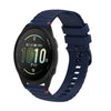 Correa de silicona para reloj Garmin Forerunner 165 Music con costuras onduladas y puntos de 20 mm (azul marino)