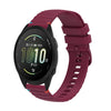 Correa de silicona para reloj Garmin Forerunner 165 Music con puntadas onduladas y puntos de 20 mm (rojo vino)