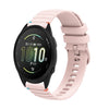 Correa de silicona para reloj Garmin Forerunner 165 Music con puntadas onduladas y puntos de 20 mm (rosa)