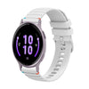Correa de silicona con puntadas onduladas y puntos para reloj Garmin Active 5 de 20 mm (blanca)