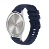 Correa de silicona para reloj Garmin Move Trend con costuras onduladas y puntos de 20 mm (azul marino)