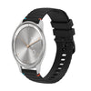 Correa de silicona con puntadas onduladas y puntos para reloj Garmin Move Trend de 20 mm (negra)