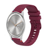Correa de silicona para reloj Garmin Move Trend de 20 mm con puntadas onduladas y puntos (rojo vino)