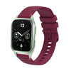 Correa de silicona con puntadas onduladas y puntos para reloj Garmin Venu SQ2 de 20 mm (rojo vino)
