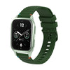 Correa de silicona con puntadas onduladas y puntos para reloj Garmin Venu SQ2 de 20 mm (verde militar)