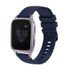 Correa de silicona con puntadas onduladas y puntos para reloj Garmin Venu SQ de 20 mm (azul marino)
