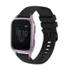Correa de silicona con puntadas onduladas y puntos para reloj Garmin Venu SQ de 20 mm (negra)