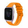 Correa de silicona con puntadas onduladas y puntos para reloj Garmin Venu SQ de 20 mm (amarillo ámbar)