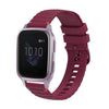 Correa de silicona con puntadas onduladas y puntos para reloj Garmin Venu SQ de 20 mm (rojo vino)