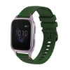 Correa de silicona con puntadas onduladas y puntos para reloj Garmin Venu SQ de 20 mm (verde militar)