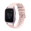 Correa de silicona para reloj Garmin Venu SQ de 20 mm con puntadas onduladas y puntos (rosa)