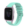 Correa de silicona con puntadas onduladas y puntos para reloj Garmin Venu SQ de 20 mm (verde azulado)