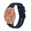 Correa de silicona para reloj Garmin Move Style con costuras onduladas y puntos de 20 mm (azul marino)