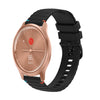 Correa de silicona con puntadas onduladas y puntos para reloj Garmin Move Style de 20 mm (negra)