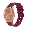 Correa de silicona para reloj Garmin Move Style con costuras onduladas y puntos de 20 mm (rojo vino)
