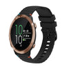 Correa de reloj de silicona de 20 mm con costuras onduladas y puntos para Garmin Forerunner 645 Music (negra)