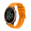 Correa de silicona con puntadas onduladas y puntos para reloj Garmin Forerunner 645 Music de 20 mm (amarillo ámbar)
