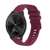 Correa de silicona con puntadas onduladas y puntos para reloj Garmin Move 3 de 20 mm (rojo vino)