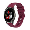 Correa de silicona con puntadas onduladas y puntos para reloj Garmin Venu 2 Plus de 20 mm (rojo vino)
