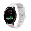 Correa de silicona para reloj Garmin Vivoactive 3 Music con puntadas onduladas y puntos de 20 mm (blanca)