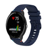Correa de reloj de silicona de 20 mm con puntadas onduladas y puntos para Garmin Vivoactive 3 Music (azul marino)