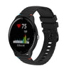Correa de reloj de silicona de 20 mm con puntadas onduladas y puntos para Garmin Vivoactive 3 Music (negra)