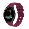 Correa de silicona para reloj Garmin Vivoactive 3 Music con puntadas onduladas y puntos de 20 mm (rojo vino)
