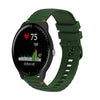 Correa de silicona para reloj Garmin Vivoactive 3 Music con costuras onduladas y puntos de 20 mm (verde militar)