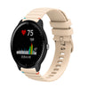 Correa de reloj de silicona de 20 mm con puntadas onduladas y puntos para Garmin Vivoactive 3 Music (color crema)