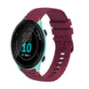 Correa de silicona con puntadas onduladas y puntos para reloj Garmin Forerunner 55 de 20 mm (rojo vino)