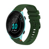 Correa de silicona de 20 mm con puntadas onduladas y puntos para reloj Garmin Forerunner 55 (verde militar)